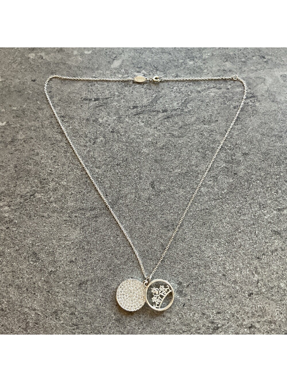 18" Disney Necklace Fine Silver Plated Chain Heart 'Fairy Tale Moments Await'